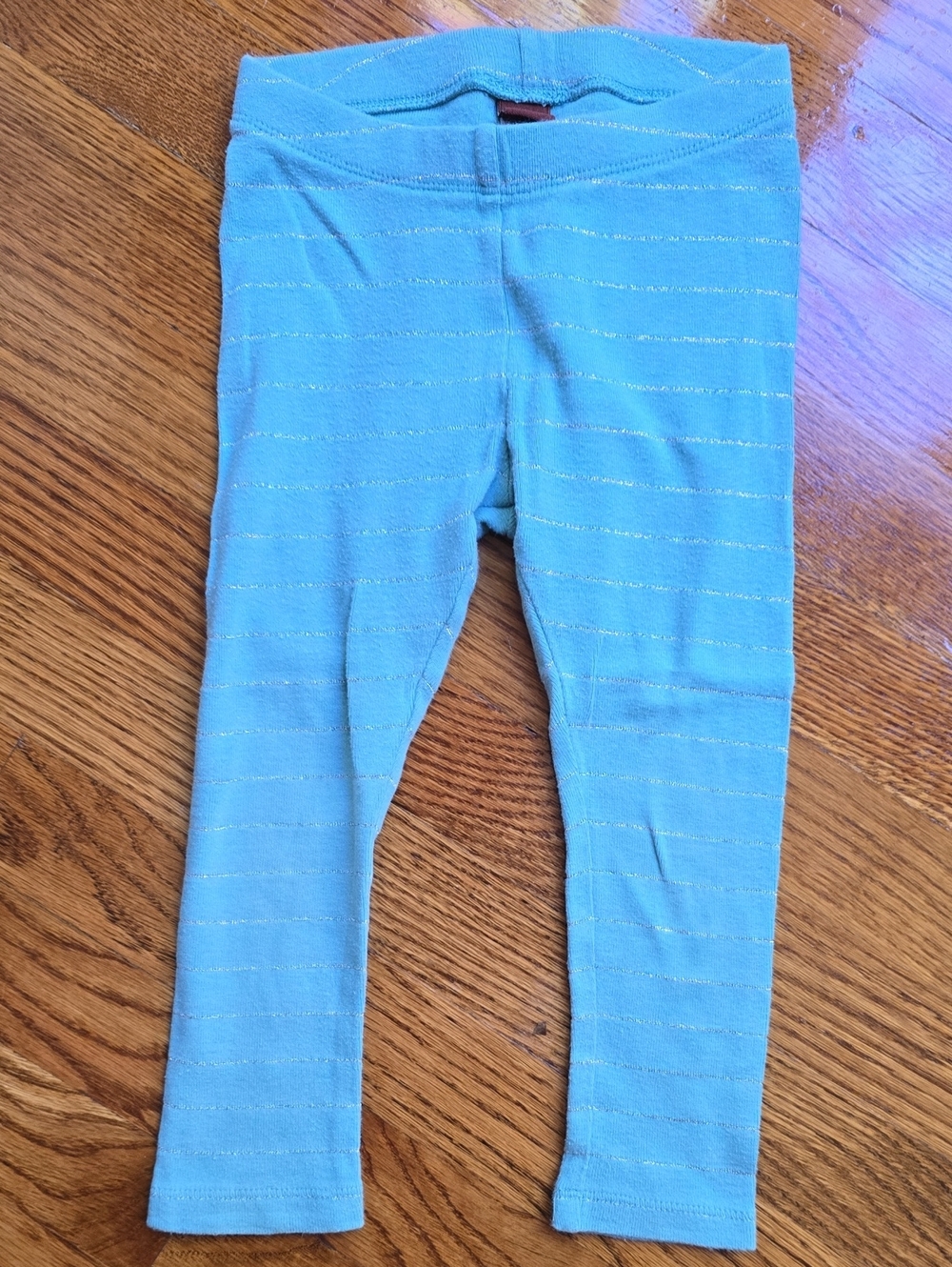 Tea Collection Aqua Leggings with Metallic Stripe Accents